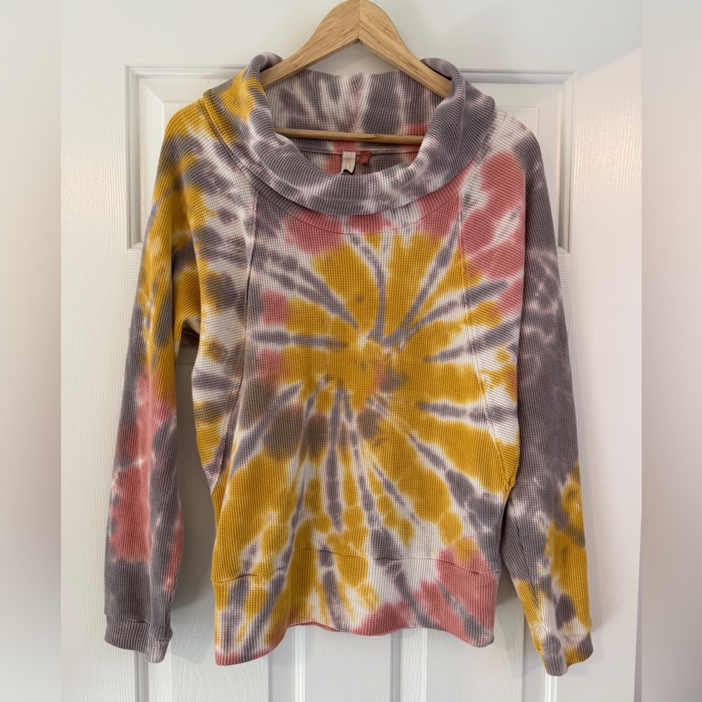 Pilcro by Anthropologie Tie-Dye Cowl Neck Women's Top